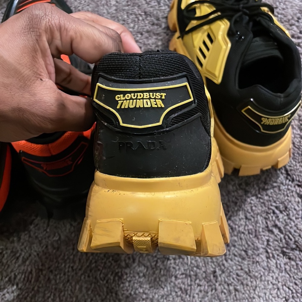 Orange Prada Cloudbust Thunder Sneakers - Picture 4 of 5